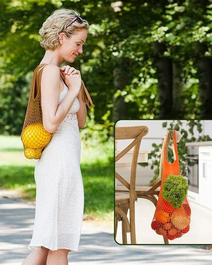 2pcs Fashion Storage Mesh Bag Reusable Fruit Mesh Bag Shopping Mesh Bag Pure Cotton Portable Mesh Bag Shopping Bag