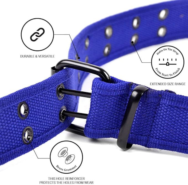 Boxed Gifts Parquet Casual Canvas Belt - Double Hole, Double Grommets for Men & Women