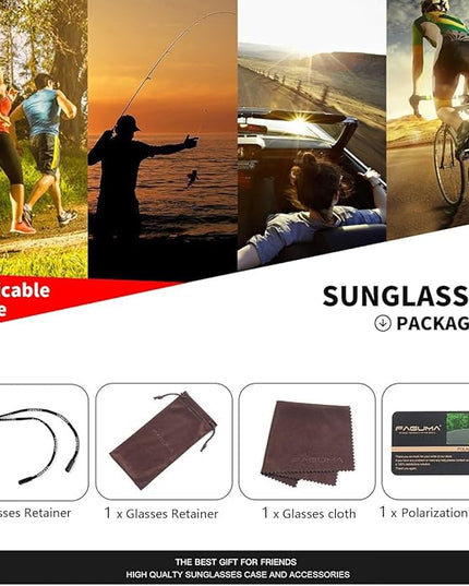 FAGUMA Polarized Sports Sunglasses For Men Cycling Driving Fishing UV400 Protection