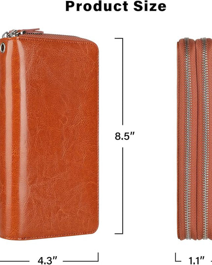 Lavemi Small Compact Women Wallet RFID Blocking Genuine Leather Bifold Purse with ID Windows
