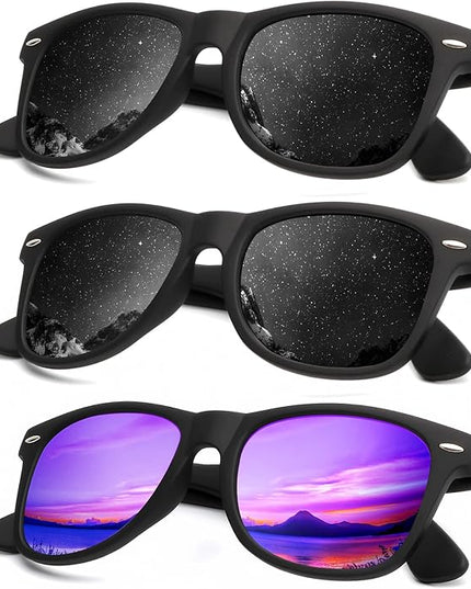 KALIYADI Polarized Sunglasses for Men and Women Matte Finish Sun glasses Color Mirror Lens UV Blocking (3 Pack)