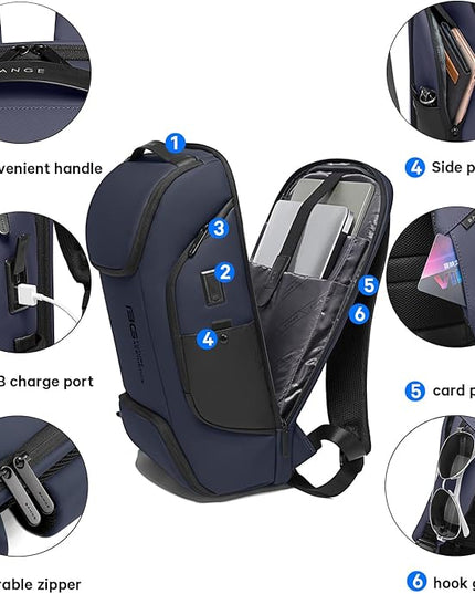 BANGE Business Laptop Smart backpack Can Hold 15.6 Inch Laptop Commute Backpack Carry on bag for men and women (Blue)