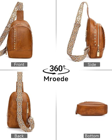 FALAN MULE Crossbody Bags for Women Trendy Leather Sling Chest Bag Fanny Packs for Women