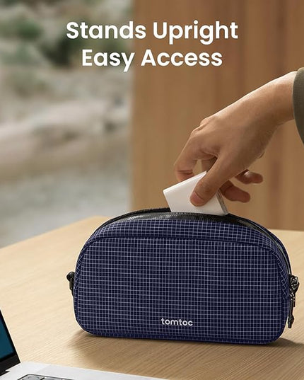 tomtoc Electronics Organizer Travel Case Performance, Water Resistant Bag Cable Tech Pouch Accessories, Carry Storage for Cord, Phone, Cables, Airpods, USB Flash Drive, Daily Items