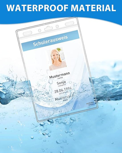 Plastic Vertical Card Holders (4 x 6 Inch, Clear, 100 Pack) - Passport, ID, Name Tag & Topload Name Badge Holders, No Zipper