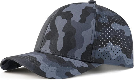 VOBOOM Men Quick Dry Baseball Cap Laser Cut Mesh Ball Curved Brim Snapback Hat