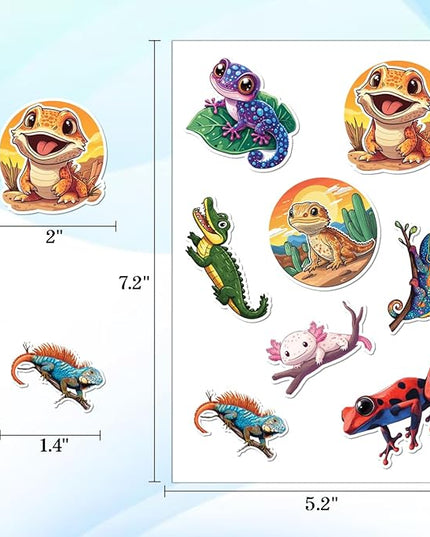 100pcs Reptile Stickers for Kids Waterproof Decals for Water Bottles Laptop Luggage Computer Scrapbooking Teens Adults Girls Funny Party Birthday Decorations