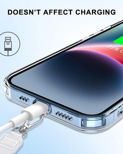 SHANSHUI Phone Lanyard, Crossbody Cell Phone Tether Pads Compatible with iPhone & All Smartphones in Full Cover Cases Black White