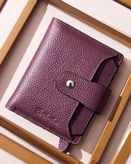 BOSTANTEN Women Leather Wallet RFID Blocking Small Bifold Zipper Pocket Wallet Card Case Purse with ID Window