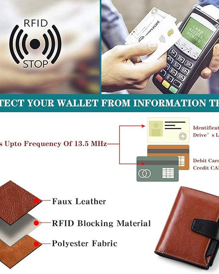 FALAN MULE Small Wallet for Women Leather Bifold Compact RFID Blocking Small Womens Wallet Purse