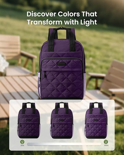 LOVEVOOK Travel Backpack for Women, 15.6 Inch Quilted laptop Backpack With Pouch Pocket for Large Capacity Cup, Large Capacity Work Bag College Bookbag, Carry On Personal Item Bag