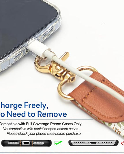 Phone Lanyard Wrist & Crossbody Strap, Adjustable Watercolor Floral Cell Phone Lanyard for Phones, Car Keys, Wallet and ID Card – Universal Hands-Free Set