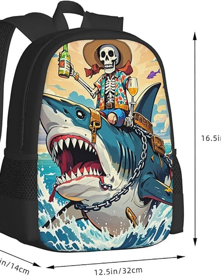 Angry Sea Animal Notebook Backpack Fits 15 Inch Laptop Lightweight Travel Backpack Trip Daypack