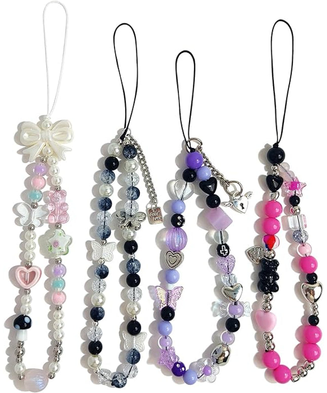 Phone Charms Cute Beaded Phone Lanyard Wrist Strap Aesthetic CellPhone Keychain Cute PhoneCharms for Women