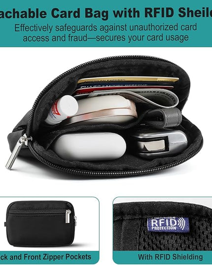 Upgrade Clip and Go Phone Lanyard Crossbody with RFID Shielding Wallet, Lanyard for Keys Glasses Accessories, Anti-theft and Privacy Protection Design, Adjustable Phone Strap Wrist Strap for Travel.