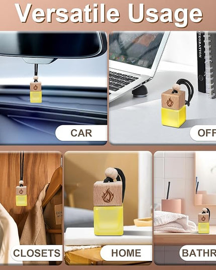 Car Air Freshener Hanging 2 Pack, Teakwood & Cashmere Fragrance Essential Oil Diffuser, Long Lasting Car Scent, Car Accessories for Women