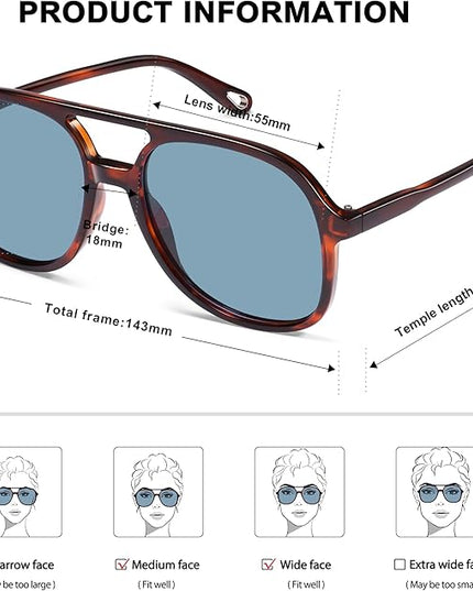 SOJOS Retro Polarized Aviator Sunglasses Womens Mens Classic 70s 80s Vintage Trendy Square Aviators SJ2174