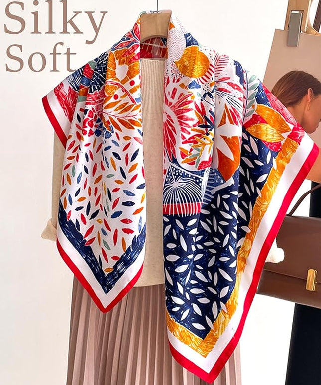 Dailyacc Hair Bandanas Scarf For Women Lightweight Fashion Neck Silk Satin Head Scarves For Sleeping Handbags Scarf