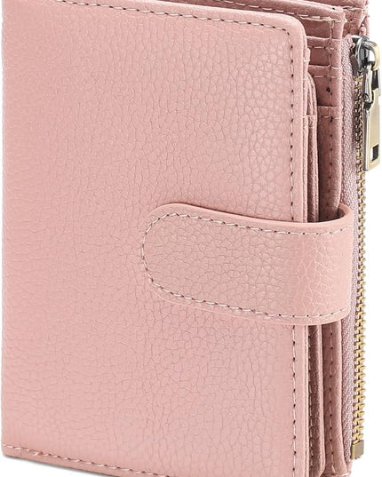 GAEKEAO Womens Wallet Small Leather RFID Blocking Bifold Zipper Pocket Wallet Card Case Purse with ID Window