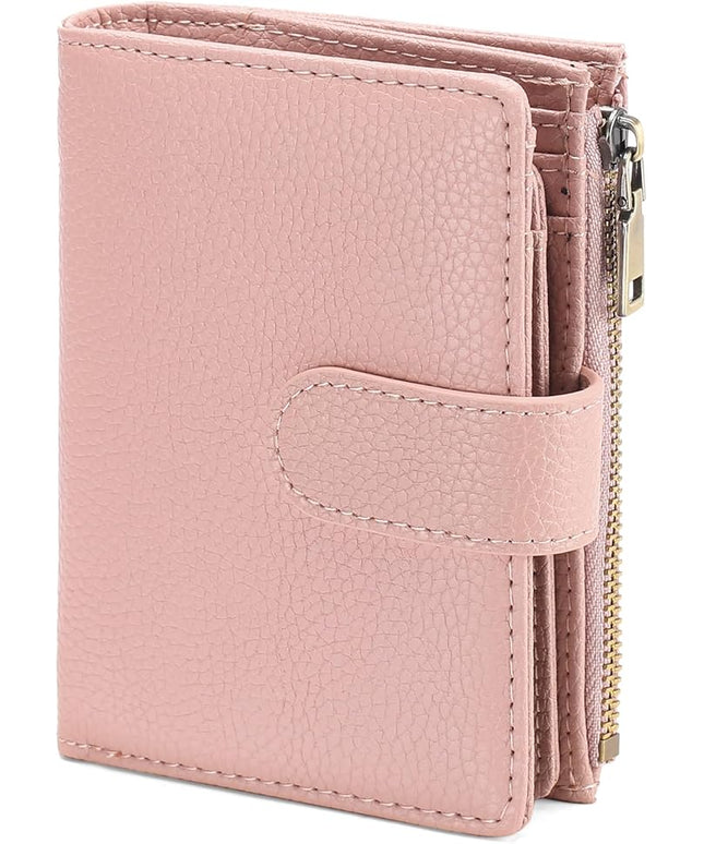 GAEKEAO Womens Wallet Small Leather RFID Blocking Bifold Zipper Pocket Wallet Card Case Purse with ID Window