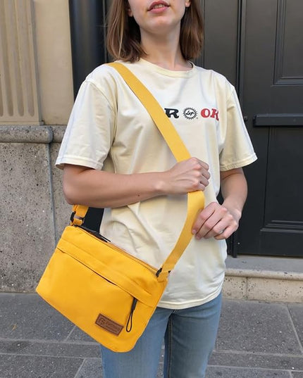 Crossbody Sling Bag Canvas Purse Small Shoulder Handbag 5 Pocket Casual Travel Messenger Hobo Bag Phone Satchel Backpack