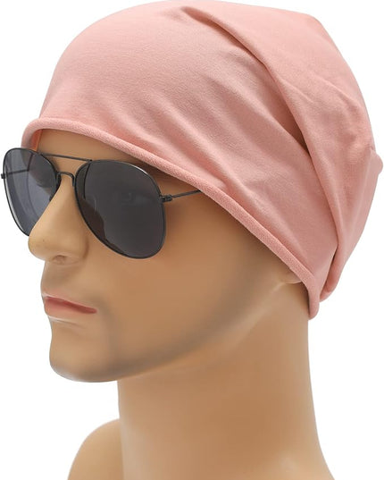ZLYC Cotton Thin Slouchy Beanie Hat for Men Women Fashion Soft Stretch Knit Skull Cap