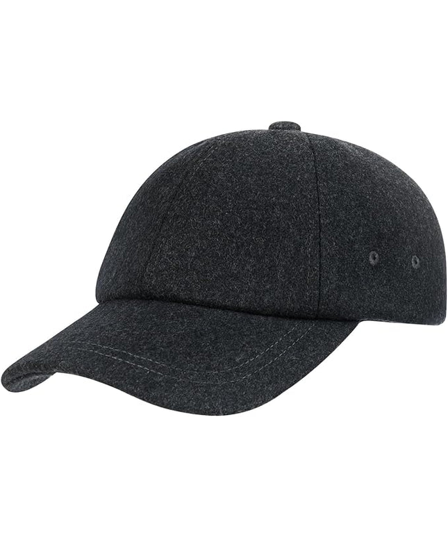 BOTVELA Wool Baseball Cap for Men Adjustable Unstructured Tweed Hat