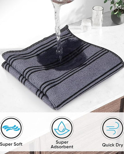 HOMEXCEL Microfiber Cleaning Cloth, Kitchen Towels 12 Pack, Lint Free, Scratch-Free, Highly Absorbent, Reusable Dish Towels for Kitchen and Household