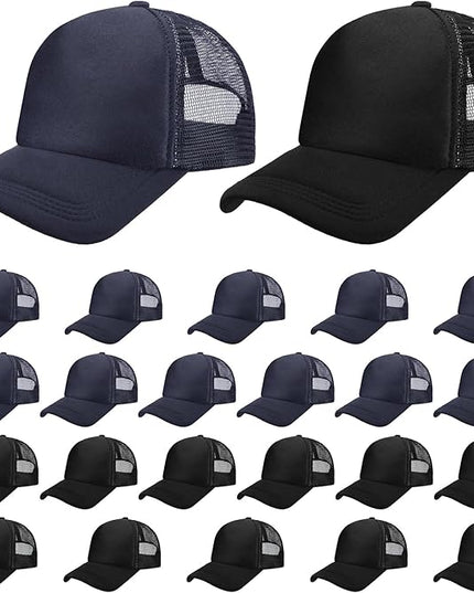 Giegxin 24 Pcs Mesh Trucker Hats Bulk Baseball Cap Beach Hat for Men and Women Wholesale Structured Front Panel Back Ball Cap