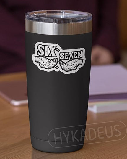 (3Pcs) Six Seven 67 Stickers Funny Gen Alpha Slang 6 7 Hands Vinyl Decals Waterproof for Laptop, Water Bottle, Tumbler, Phone Case, Scrapbook, 3" x 1.8"