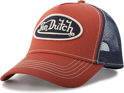 Von Dutch Unisex Trucker Hat - Curved Bill Mesh Back Retro Classic Adjustable Snapback Baseball Cap for Men and Women