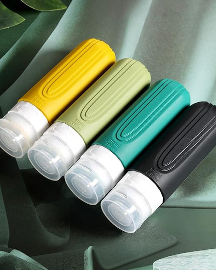 Travel Bottles for Toiletries, Tsa Approved 3oz Travel Size Containers BPA Free Leak Proof Refillable Liquid Silicone Squeezable Travel Accessories for Shampoo Conditioner Lotion (4 Pack)