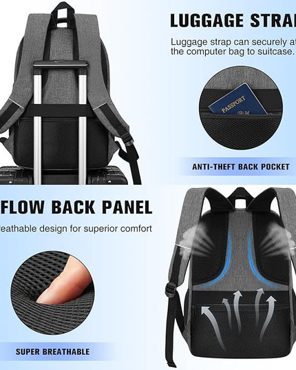 17.3 Inch School Backpacks for Men Teen Boys,Laptop Backpack College Bookbag Computer Bag for Work Business Middle High School with USB Port