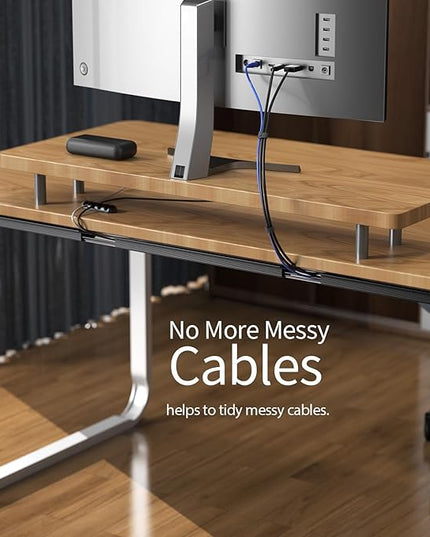 Delamu 6 Pack Safe & Tidy Cable Management Solution - Protect Kids & Pets with Home & Office Cable Management Under Desk, Cable Organizer, Cable Management Kit, Cord Organizer for Desk, 15.7in x 6