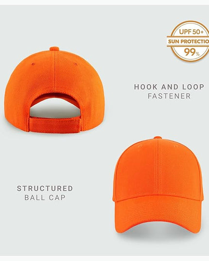 2-Pack Classic Structured Baseball Cap Adjustable Snapback Multipack Ball Caps for Custom Embroidery Running Workouts Outdoor