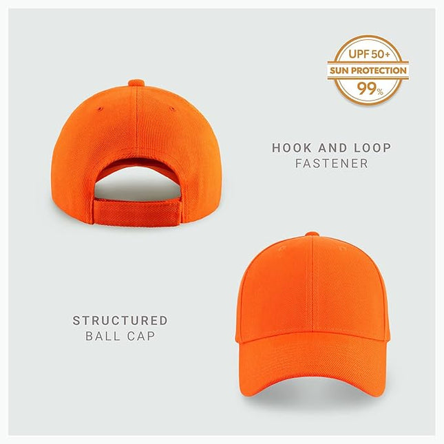 2-Pack Classic Structured Baseball Cap Adjustable Snapback Multipack Ball Caps for Custom Embroidery Running Workouts Outdoor