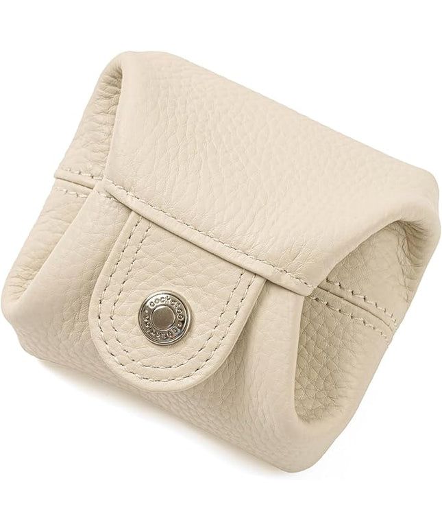Cockatoo Genuine Leather Coin Pouch Change Holder, Mini Snap Pocket Wallet for Men Women (Ercu, Large)