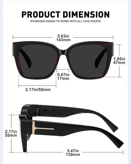 MEETSUN Oversized Fit Over Glasses Sunglasses for Women Men Large Trendy Polarized Sunglasses for Driving UV Protection