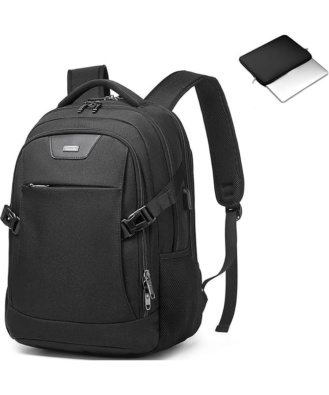 DUSLANG Anti-Theft Laptop Backpack, Black, 15.6-14-13 Inch Laptop Sleeve, USB Charging Port