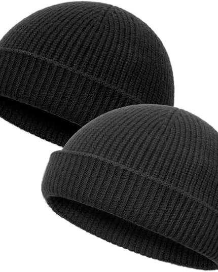 vidsel Thin Wool Fisherman Beanie Hat for Men Women Fall Winter,Short Knit Cuffed Fashion Trawler Skull Cap,Watch Cap