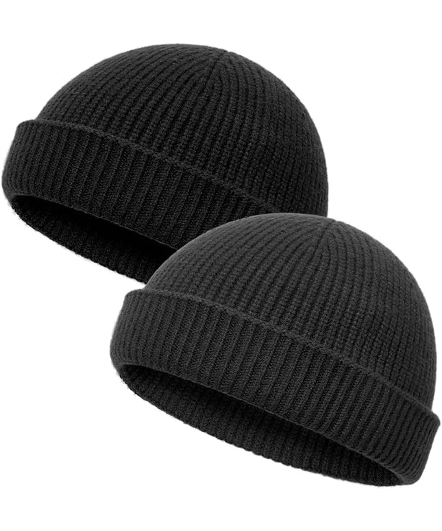 vidsel Thin Wool Fisherman Beanie Hat for Men Women Fall Winter,Short Knit Cuffed Fashion Trawler Skull Cap,Watch Cap