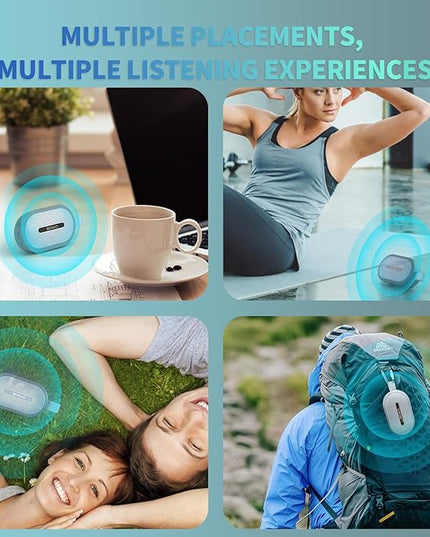 SOWO Wireless Portable Small Speaker, Ultra Magnetic Bluetooth Speaker for Golf Cart, Coverless IP67 Waterproof, 24 H Playtime, Pro Sound, Clip Hanging Design for Outdoor, Indoor - Blue