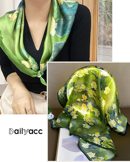 Dailyacc Hair Bandanas Scarf For Women Lightweight Fashion Neck Silk Satin Head Scarves For Sleeping Handbags Scarf