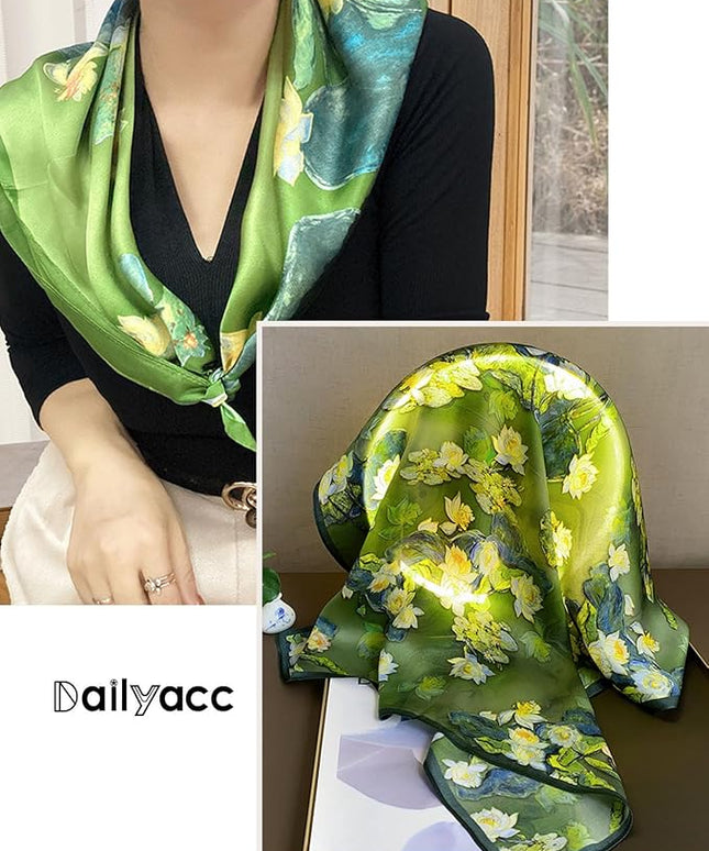 Dailyacc Hair Bandanas Scarf For Women Lightweight Fashion Neck Silk Satin Head Scarves For Sleeping Handbags Scarf