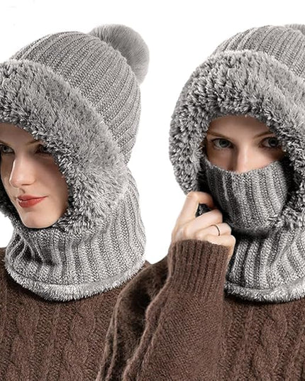3 in 1 Beanie Hat with Scarf and Mask, Upgrade 3 in 1 Beanie Hat For Women, Fall Winter Warm Knitted Ski Scarf and Mask Set