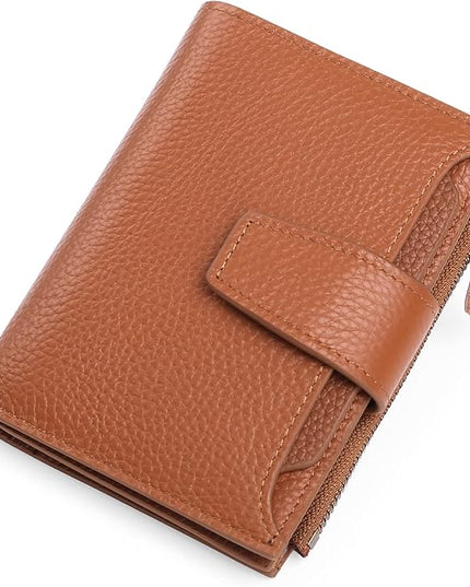 FALAN MULE Small Wallet for Women Leather Bifold Compact RFID Blocking Small Womens Wallet Purse