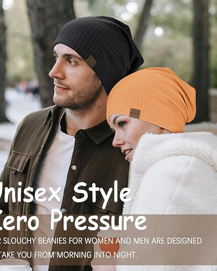 Slouchy Beanie for Men Women Soft Lightweight Running Beanie Hat Chemo Cap Skull Cap