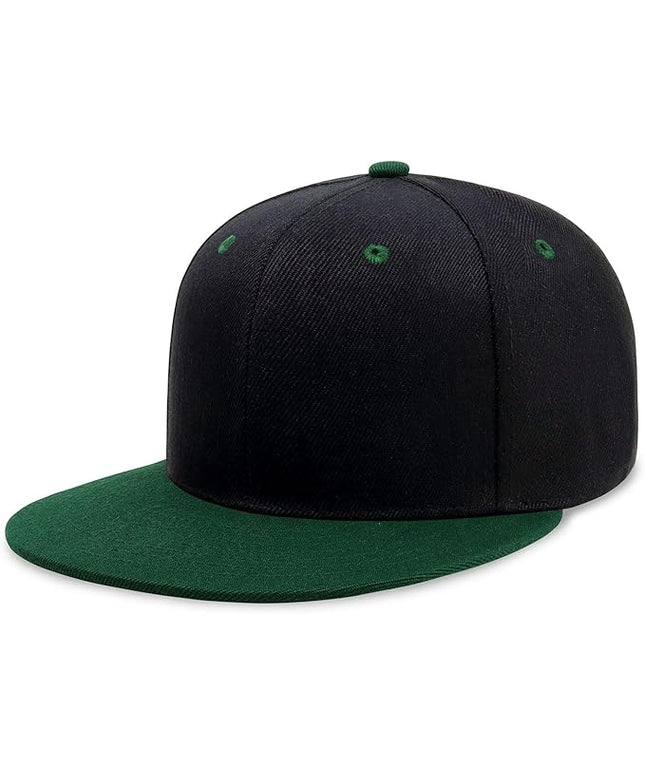 CHOK.LIDS Flat Bill Visor Classic Snapback Hat Blank Adjustable Brim High Top End Trendy Color Style Plain Tone Baseball Cap