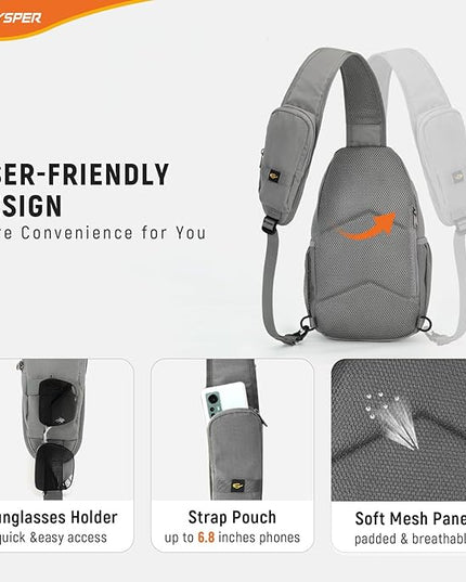 SKYSPER Sling Bag RFID Cross Body Bag Recycled Crossbody Backpack Travel Daypack
