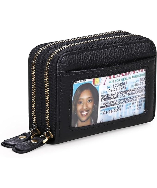 GOIACII Small Genuine Leather Wallet for Women, RFID Blocking Credit Card Holder Wallet